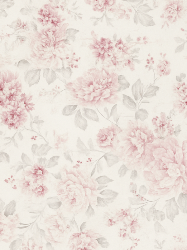Bedroom vinyl rug vintage pink floral pattern - TenStickers