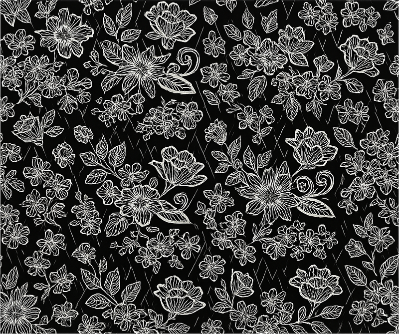 Bedroom vinyl rug dark floral pattern - TenStickers