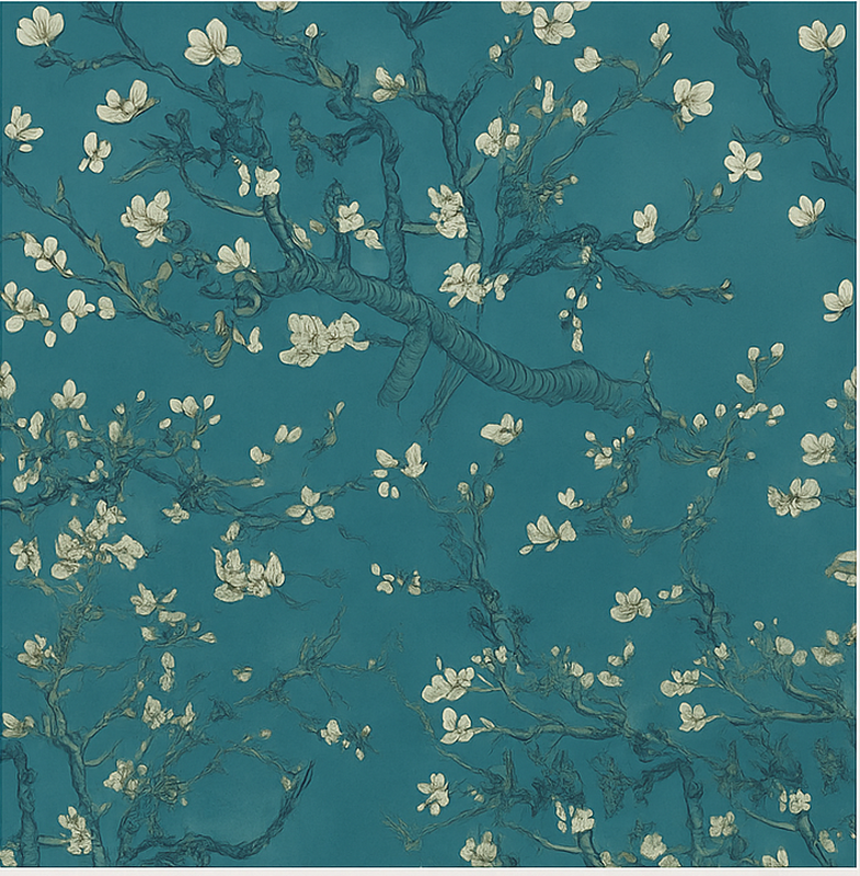 Bedroom vinyl rug in dark blue tree design - TenStickers