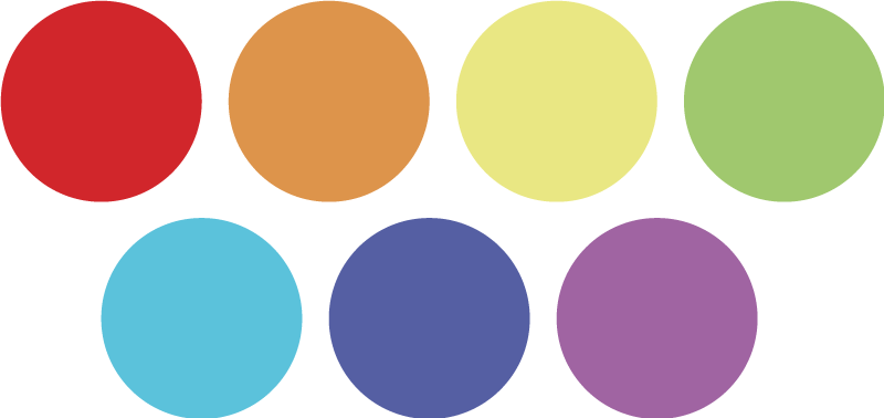 Geometric vinyl rug in rainbow large dots - TenStickers