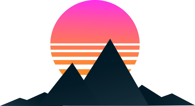 Geometric vinyl rug in mountain sunset design - TenStickers