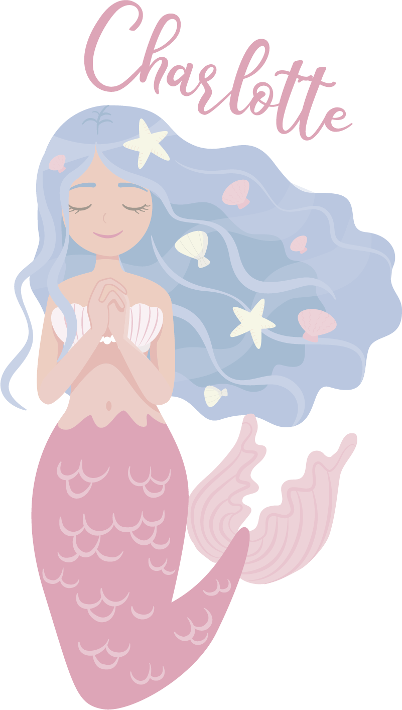 Kids vinyl rug colorful mermaid - TenStickers