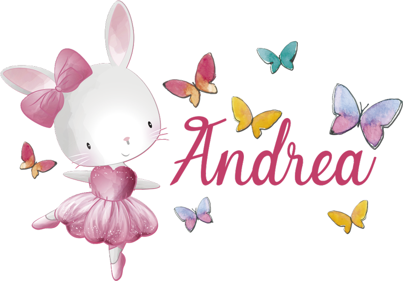 Kids vinyl rug featuring a ballet girl with butterflies - TenStickers