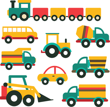 Kids vinyl rug with colorful vehicles - TenStickers