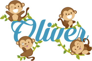 Kids vinyl rug monkey design vinyl rug - TenStickers
