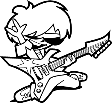 Kids vinyl rug teenage guitarist design - TenStickers