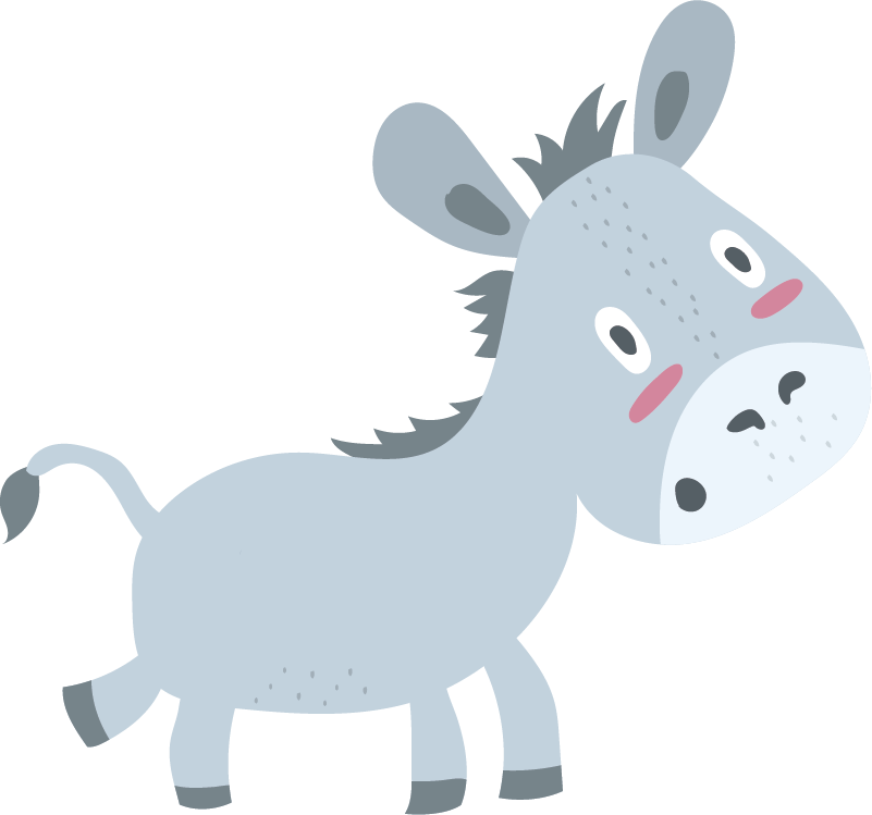 Kids vinyl rug grey donkey design - TenStickers