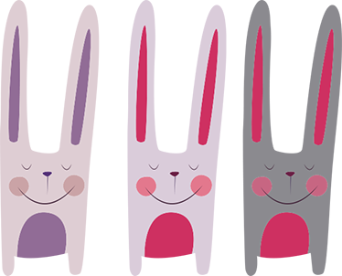 Kids vinyl rug three joyful bunnies - TenStickers