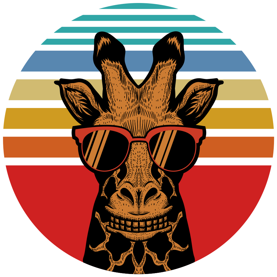 Bedroom vinyl rug hipster giraffe design - TenStickers