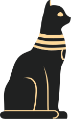 Bedroom vinyl rug with egyptian cat design - TenStickers