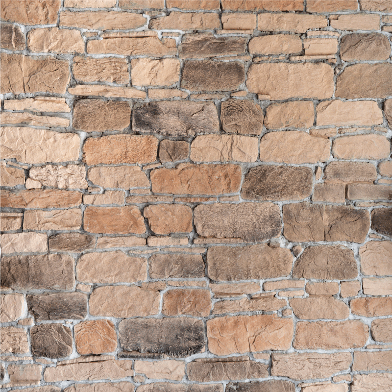 Bedroom vinyl rug light brown stone brick pattern - TenStickers