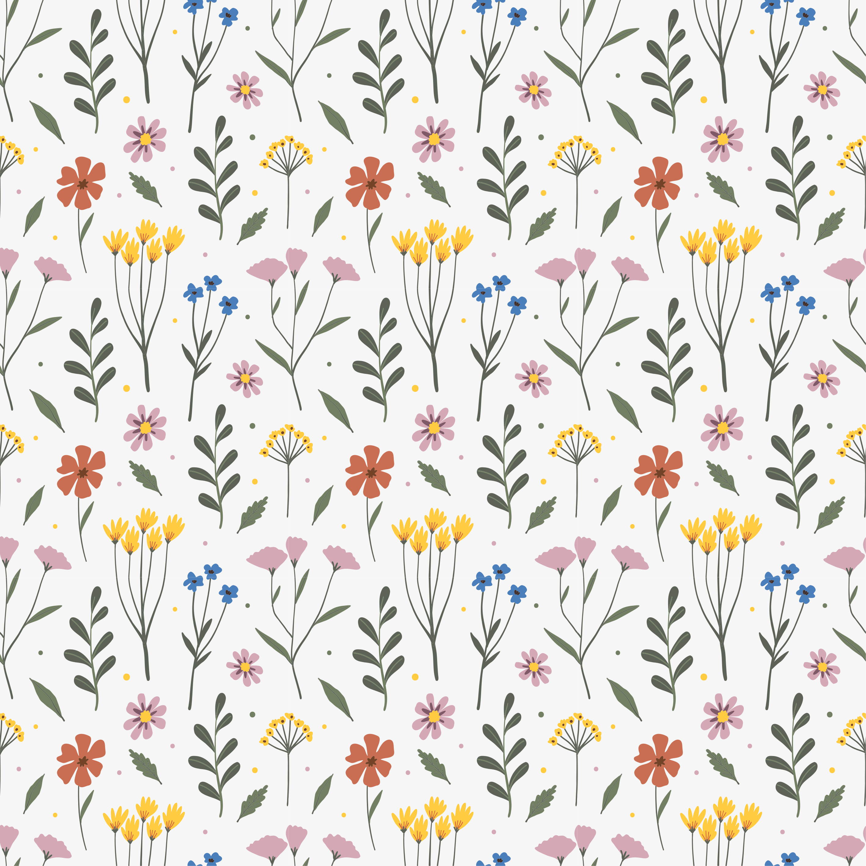 Bedroom vinyl rug with multicolor flower garden pattern - TenStickers