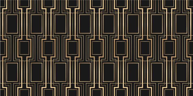 Bedroom vinyl rug with golden and black decor pattern - TenStickers
