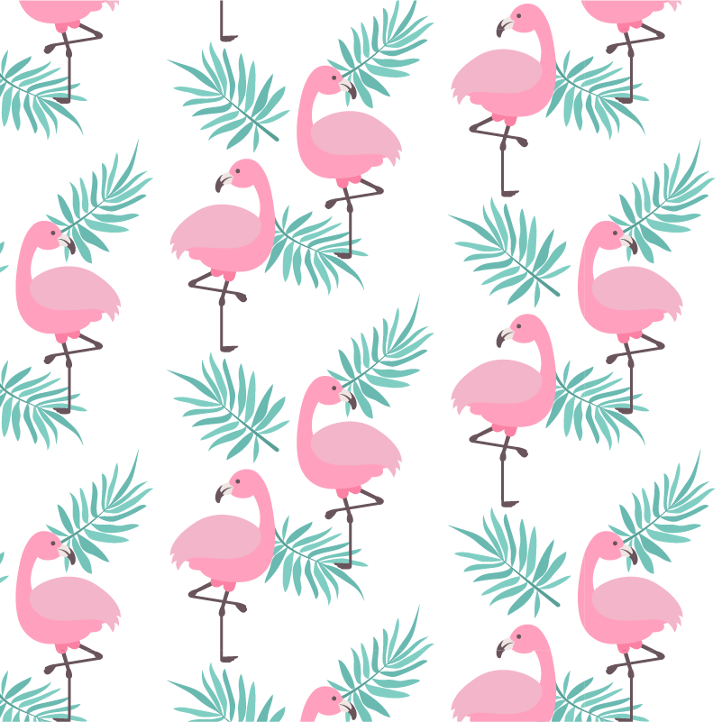 Bedroom vinyl rug flamenco tropical pattern - TenStickers