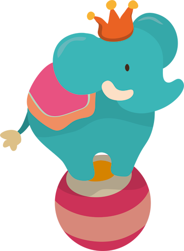 Kids vinyl rug balancing elephant design - TenStickers