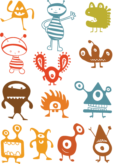 Kids vinyl rug with vibrant aliens - TenStickers