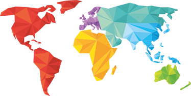 World map vinyl rug geometric wall map vinyl - TenStickers