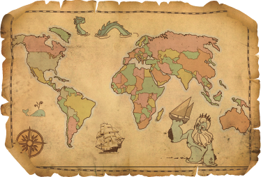 Ancient vintage design world map vinyl rug - TenStickers