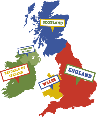 World map vinyl rug in vibrant great britain - TenStickers