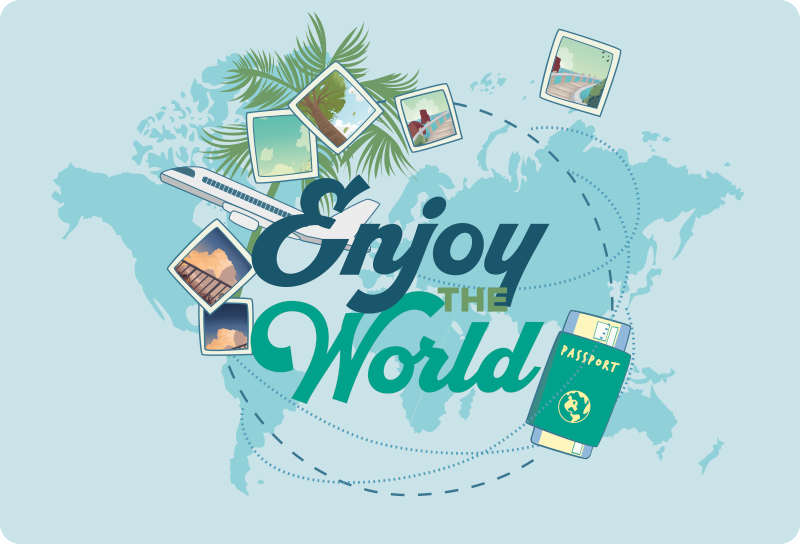 World map vinyl rug explore the world map - TenStickers