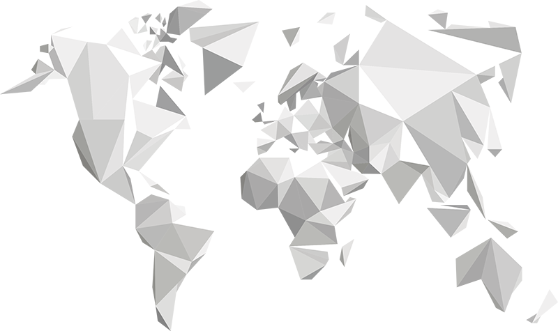 World map vinyl rug in grey origami design - TenStickers