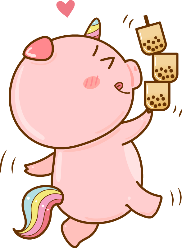 Kids vinyl rug with cartoon pig unicorn design - TenStickers