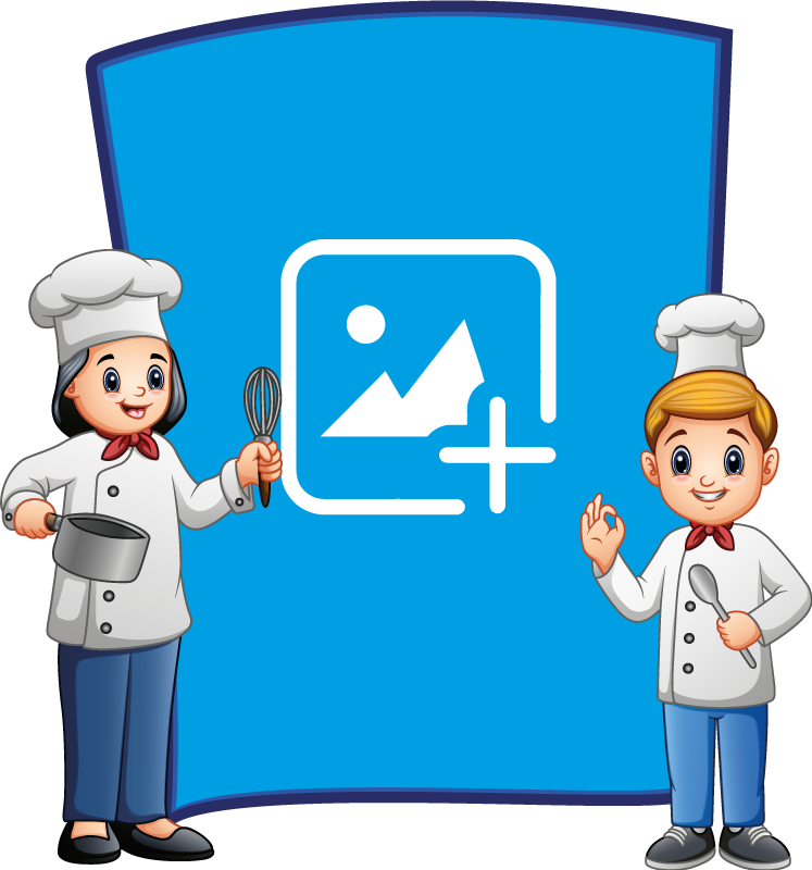 Kids vinyl rug featuring a chef photo frame - TenStickers