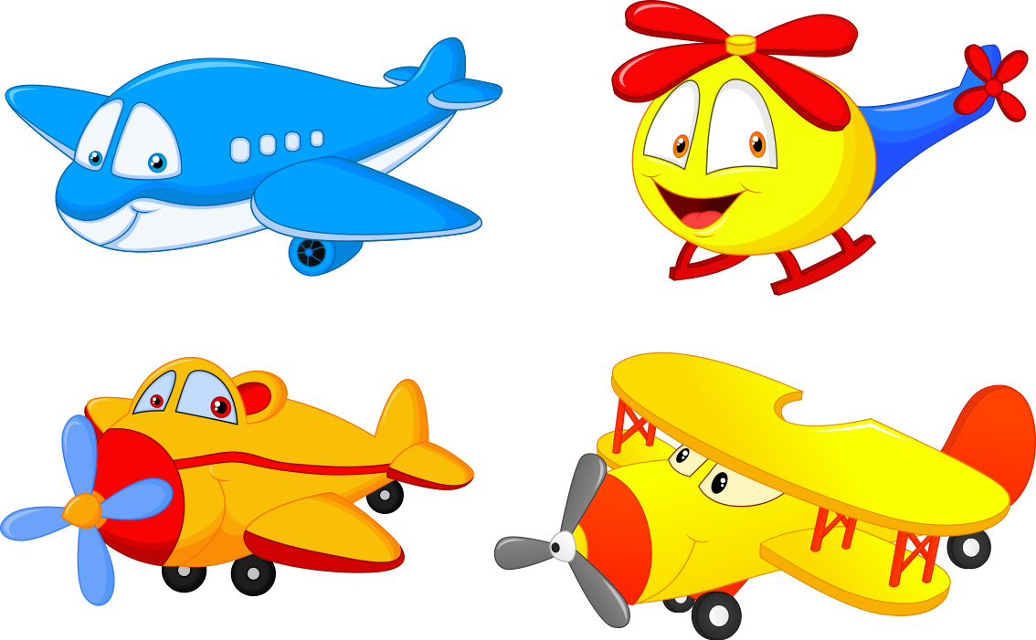Kids vinyl rug with faces of planes and helicopters - TenStickers