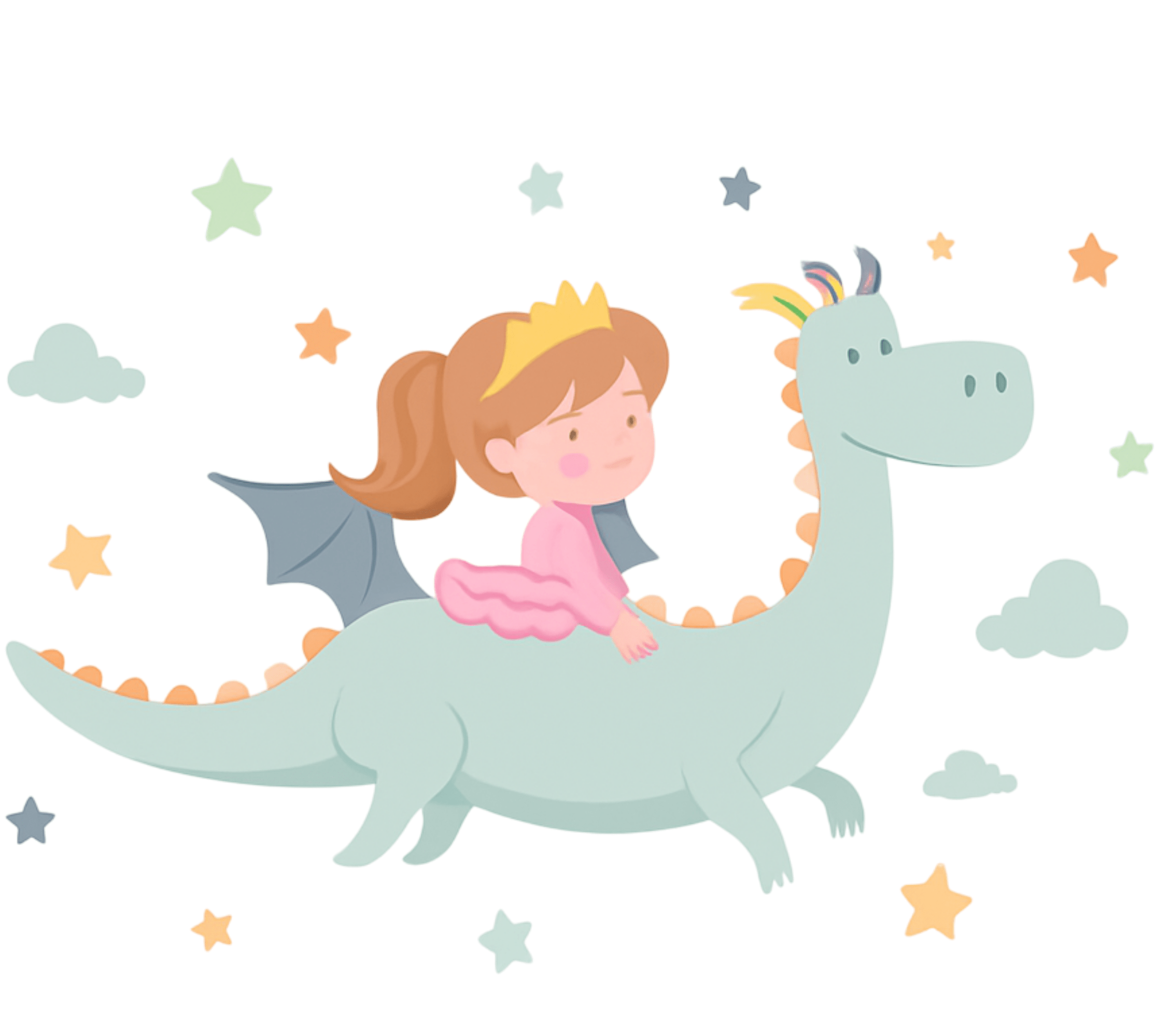 Kids vinyl rug princess on a dragon - TenStickers