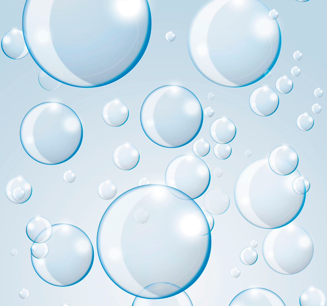 Spherical bubbles motif bathroom vinyl rug - TenStickers