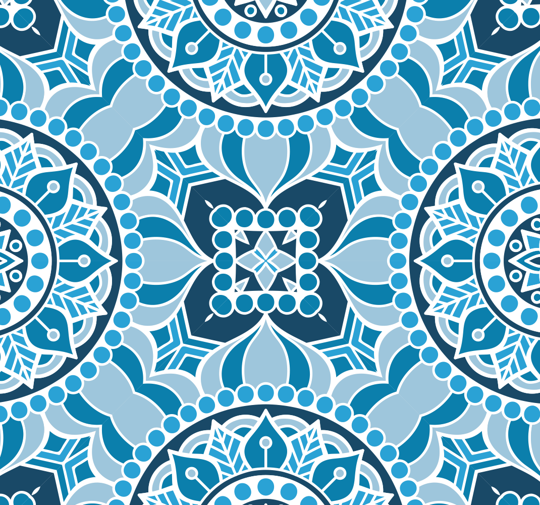 Bathroom vinyl rug mandala style bathroom rug - TenStickers