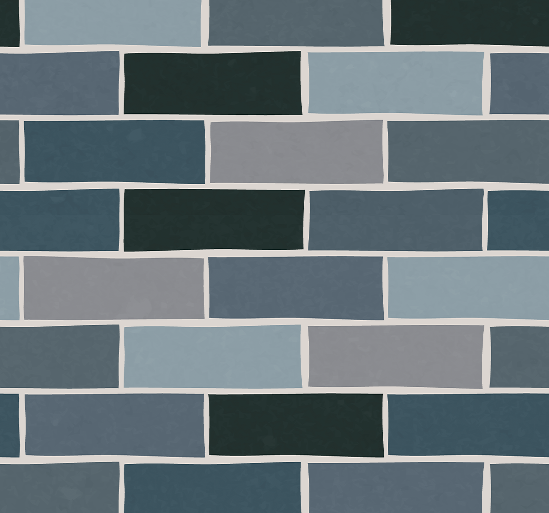 Bathroom vinyl rug in stone gray brick pattern - TenStickers