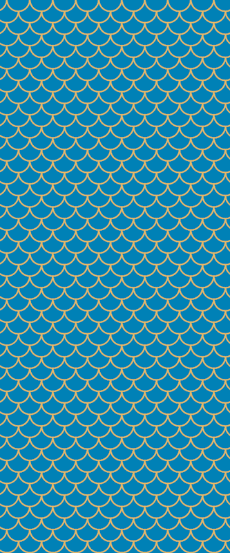 Bathroom vinyl rug in blue fish scale design - TenStickers