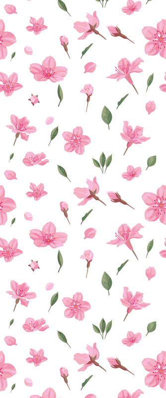 Bathroom vinyl rug in watercolor pastel pink flowers - TenStickers