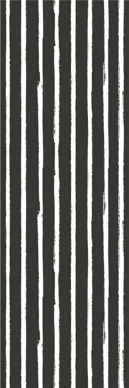 Bathroom vinyl rug with modern black and white stripes - TenStickers