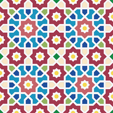 Bathroom vinyl rug arabic hydraulic wall tile - TenStickers