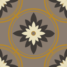 Bathroom vinyl rug with hydraulic brown cement design - TenStickers