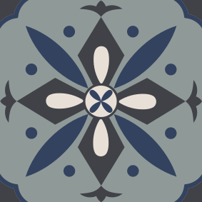 Kitchen vinyl rug with hydraulic colored design - TenStickers