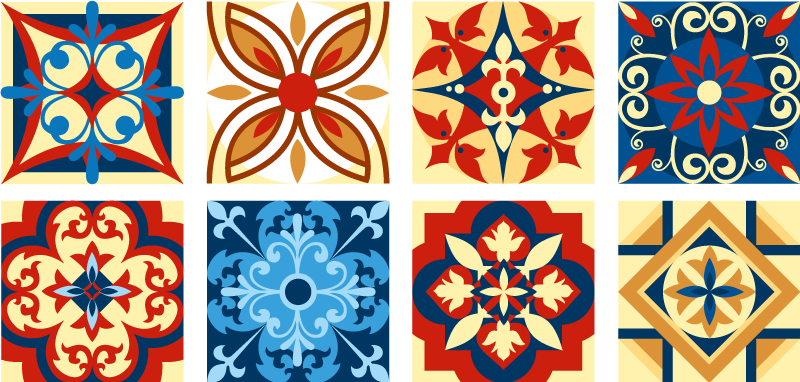 Kitchen vinyl rug crifitio cement tile design - TenStickers