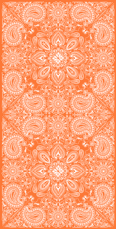 Kitchen vinyl rug paisley tile design - TenStickers