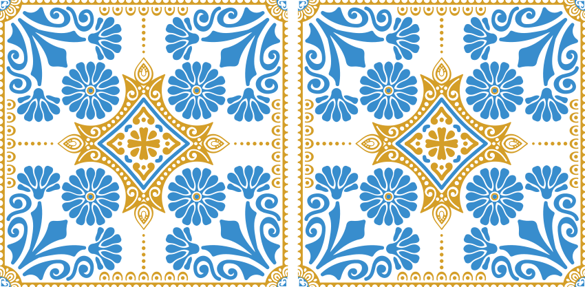 Kitchen vinyl rug with moroccan tile design - TenStickers