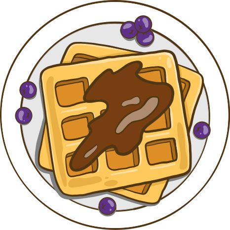 Kitchen vinyl rug belgium waffle illustration stickers 1 - TenStickers