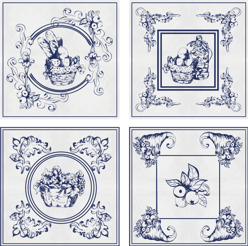 Kitchen vinyl rug belgian ceramic design - TenStickers