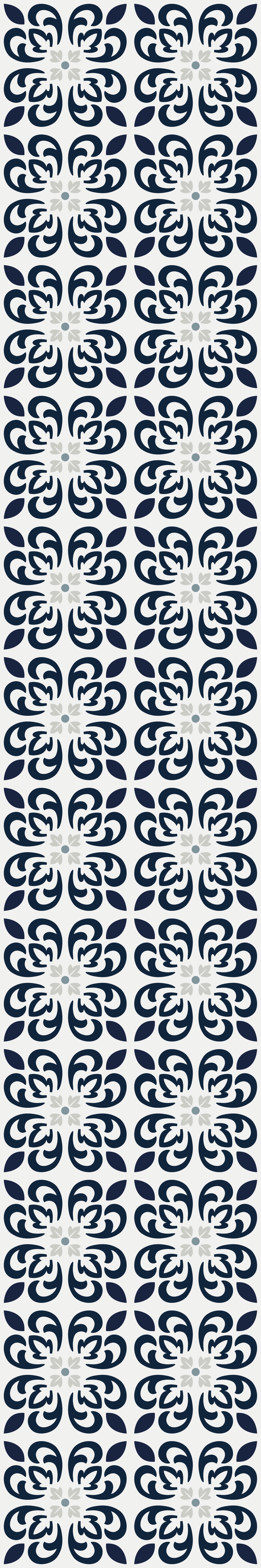Kitchen vinyl rug in dark blue clover tile - TenStickers