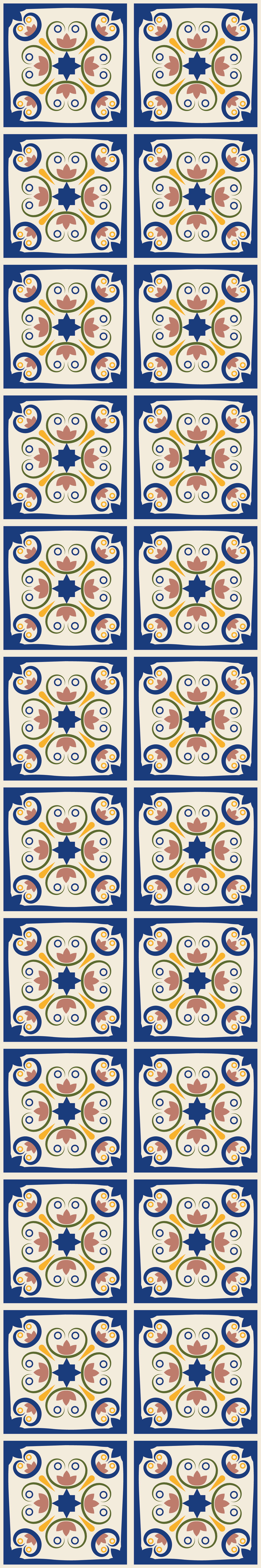 Kitchen vinyl rug in pink floral portuguese tile - TenStickers