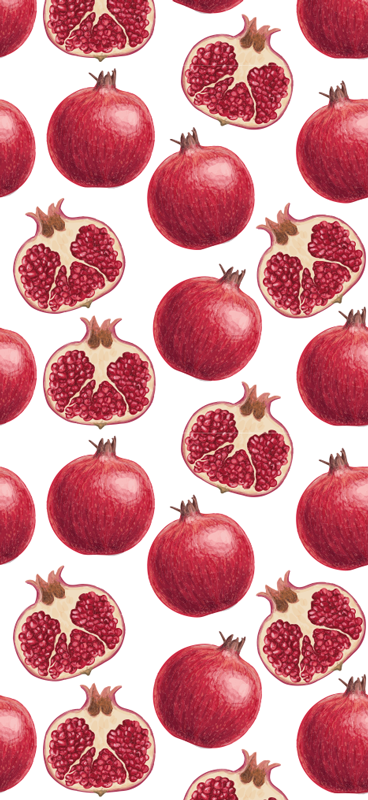 Colorful pomegranates pattern kitchen vinyl rug - TenStickers