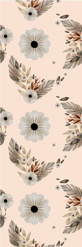 Bedroom vinyl rug with pink and black floral pattern - TenStickers