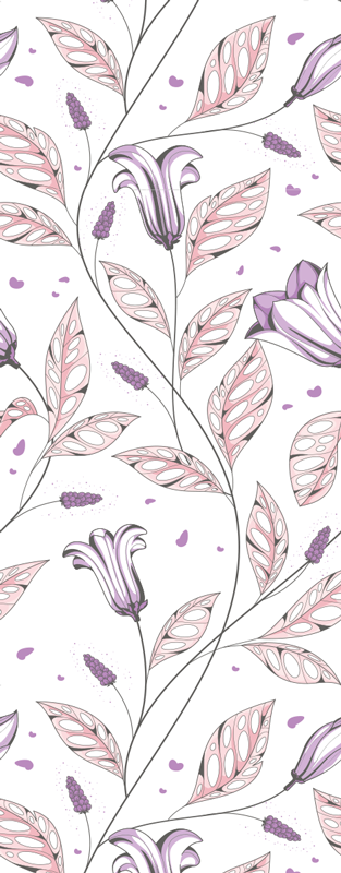 Bedroom vinyl rug with purple elegant tulips - TenStickers