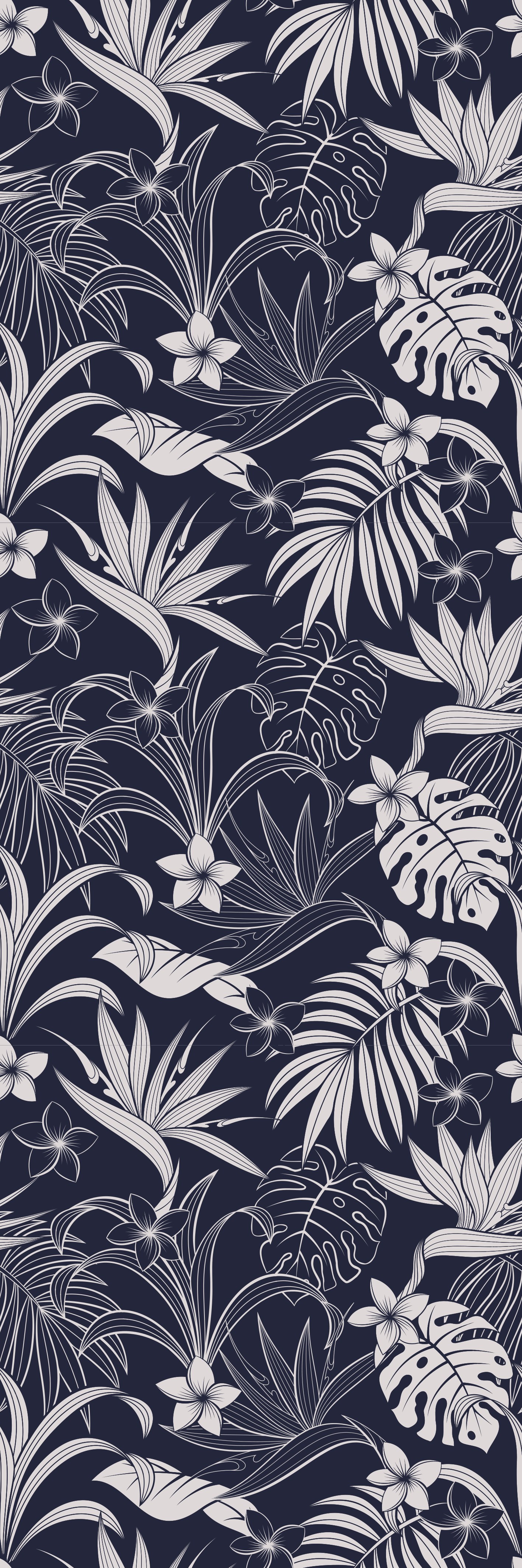 Bedroom vinyl rug in gray tropical hamptons design - TenStickers