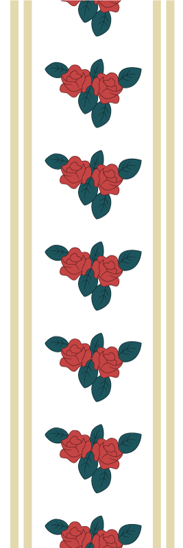 Bedroom vinyl rug with shabby chic red roses design - TenStickers
